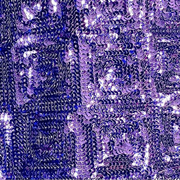 NWOT H&M Brand Dark Blue Sequin Festive Lined Mini Skirt Size 6 - Picture 3 of 8